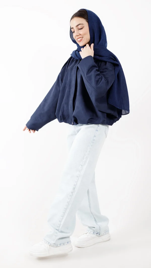 بامبر جکت طرح زارا رنگ سرمه ای تیره