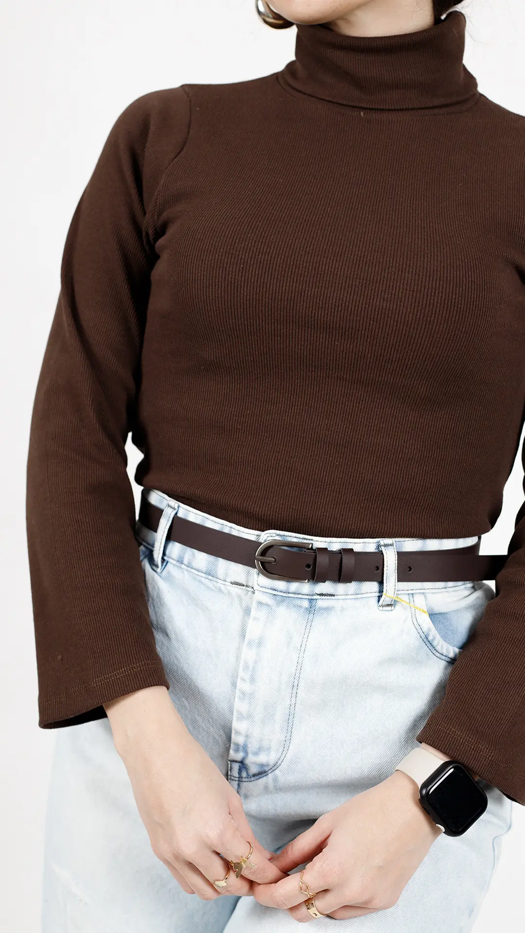 بلوز کبریتی یقه اسکی رنگ قهوه ای بلوز کبریتی یقه اسکی رنگ قهوه ای