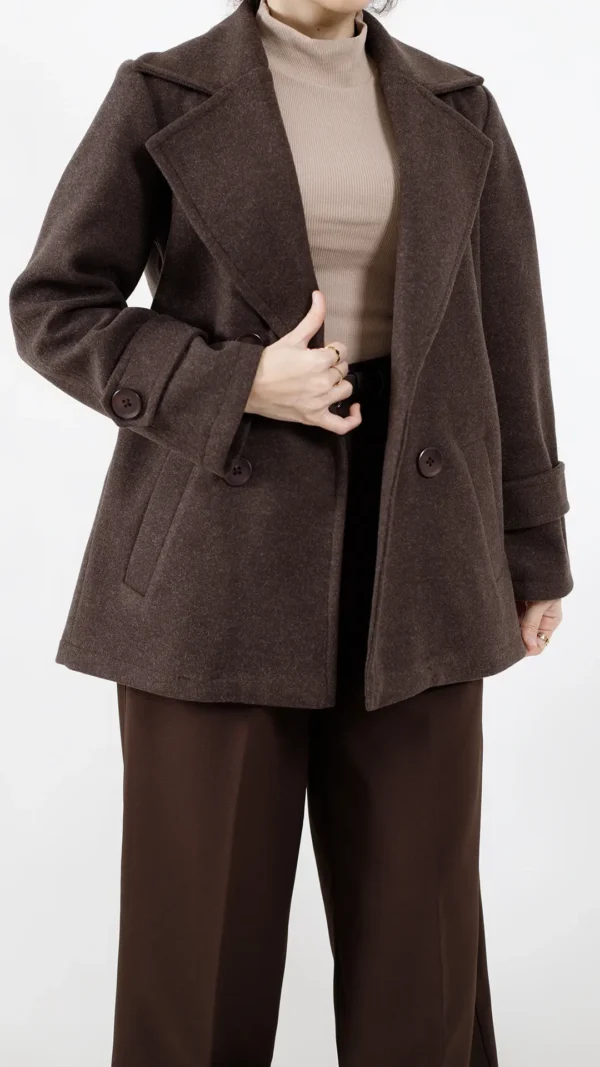 پالتو فوتر آستردار ماریا رنگ قهوه ای