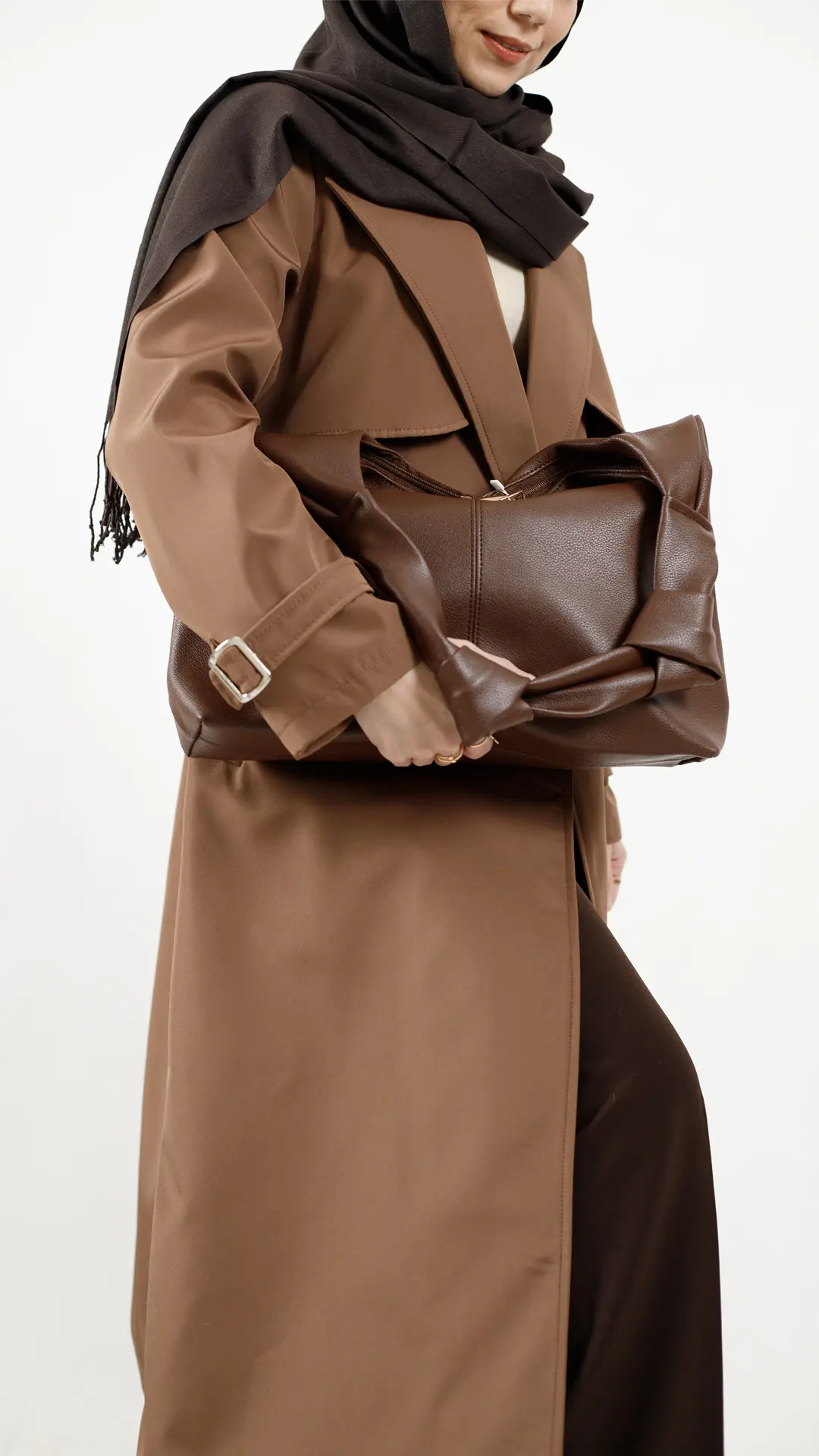 کیف گره ای رنگ قهوه ای کیف گره ای رنگ قهوه ای