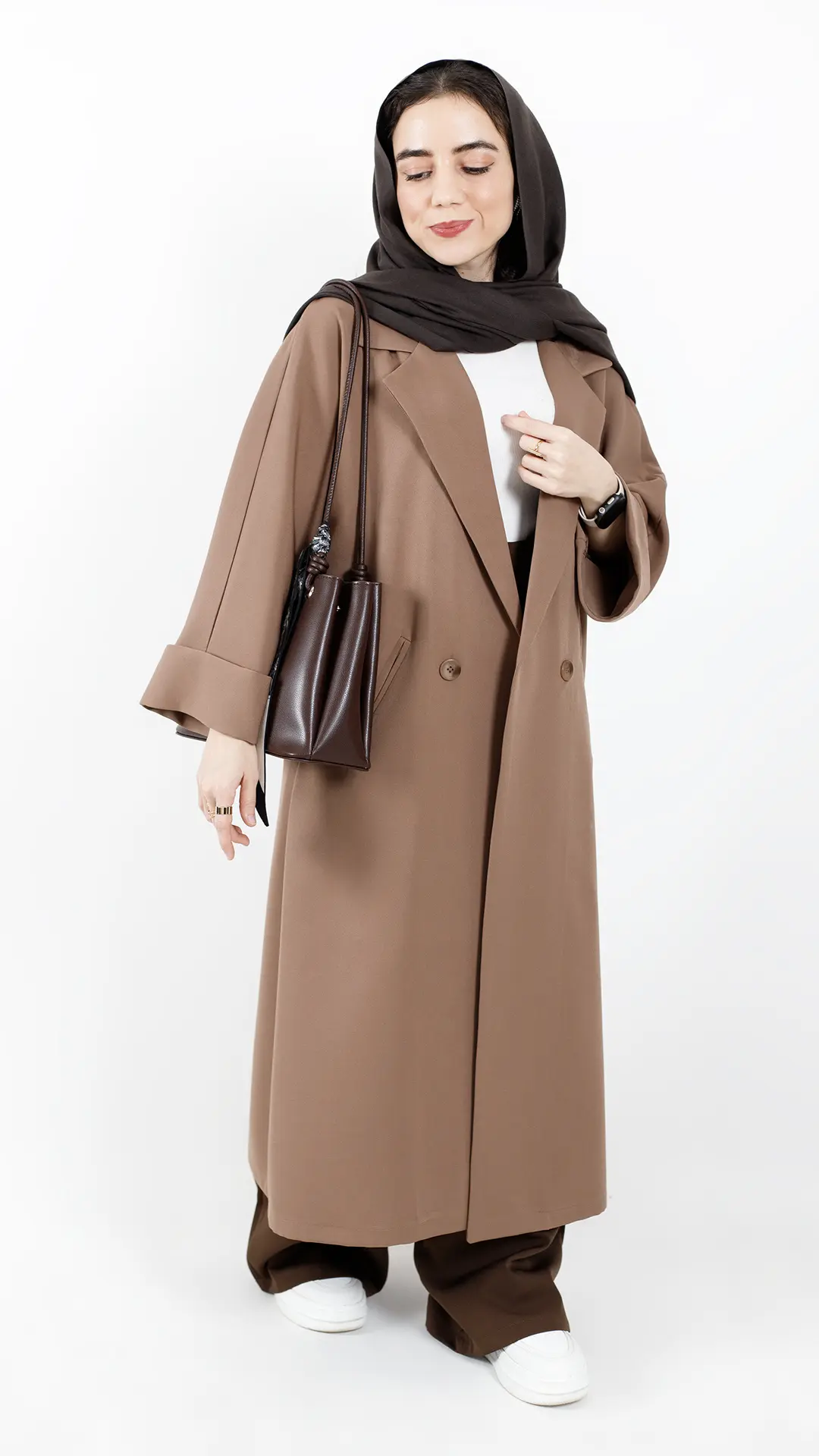 اورکت پاگون دار رنگ موکا اورکت پاگون دار رنگ موکا