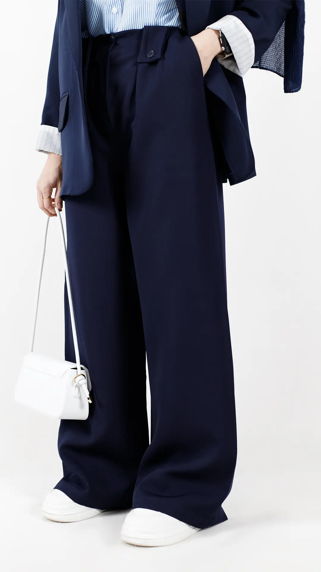 شلوار بگ ریرا رنگ سرمه ای شلوار بگ ریرا رنگ سرمه ای