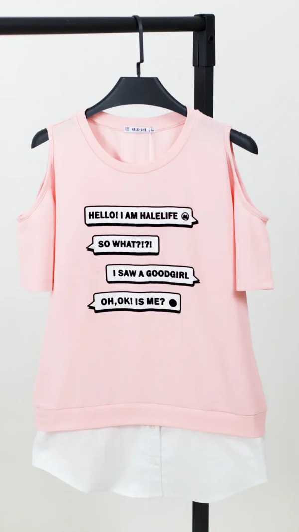 تیشرت دو تیکه رنگ صورتی