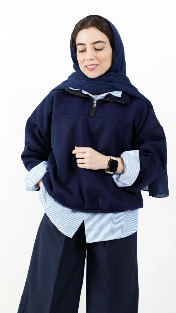 دورس نیم زیپ رنگ سرمه ای