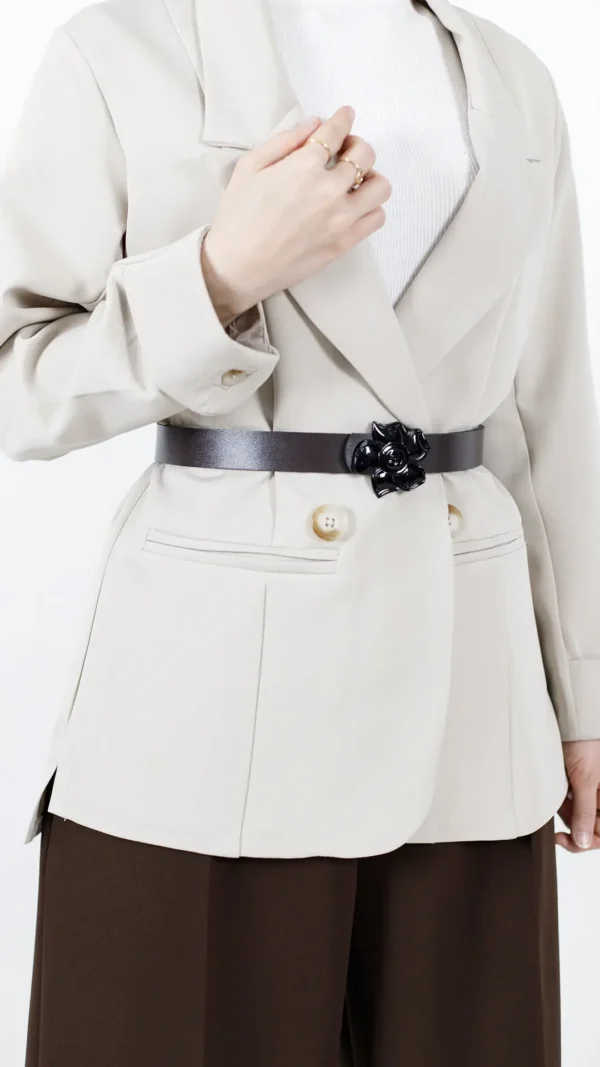 کمربند سگگ گل مشکی