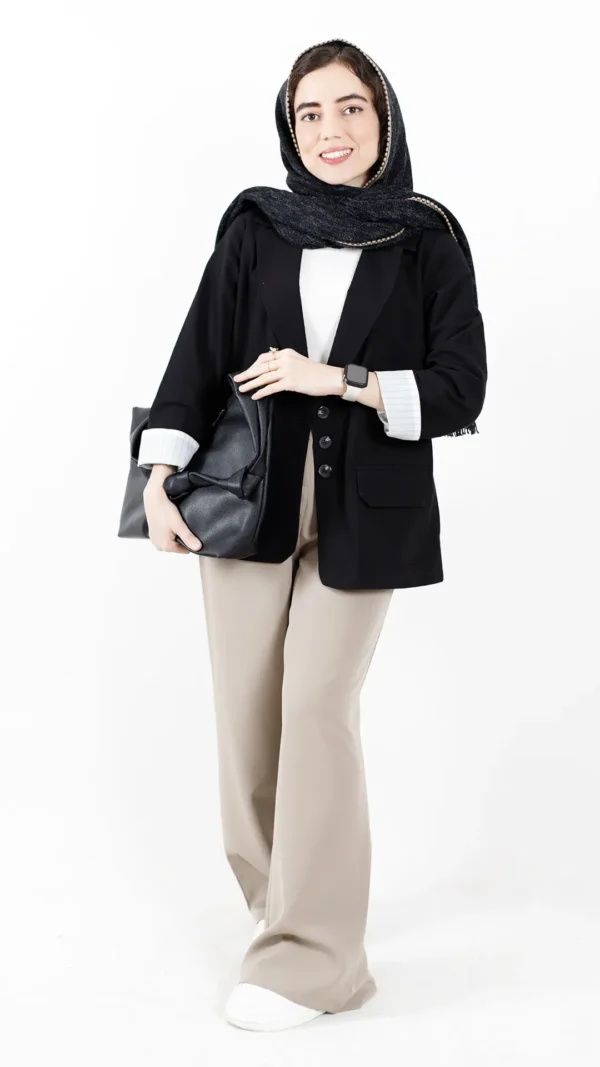 کت سه دکمه نیلا رنگ مشکی