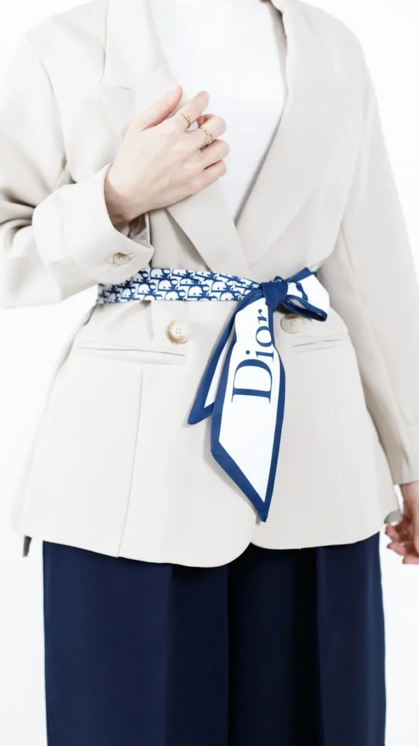 کمربند ساتن دیور رنگ سرمه ای