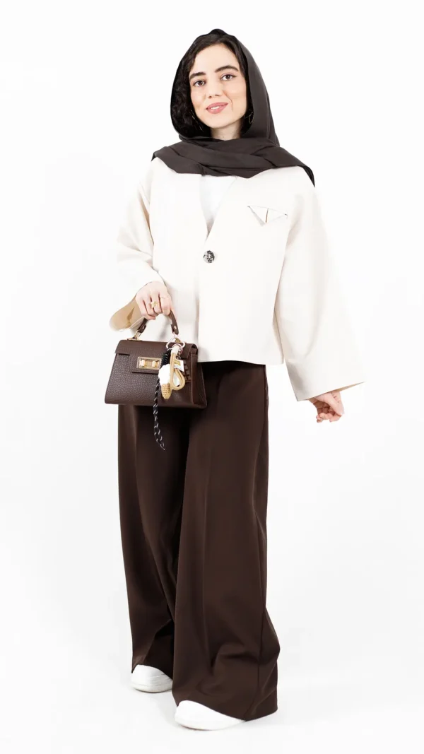 کت بهار مازراتی کجراه رنگ کرمی