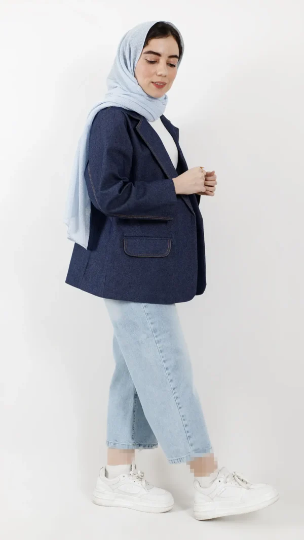 کت جین بهار رنگ سرمه ای