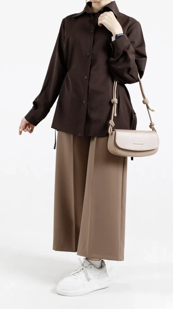 شومیز ژاله پری سیلک رنگ قهوه ای