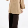 شومیز کمردار رنگ نسکافه ای