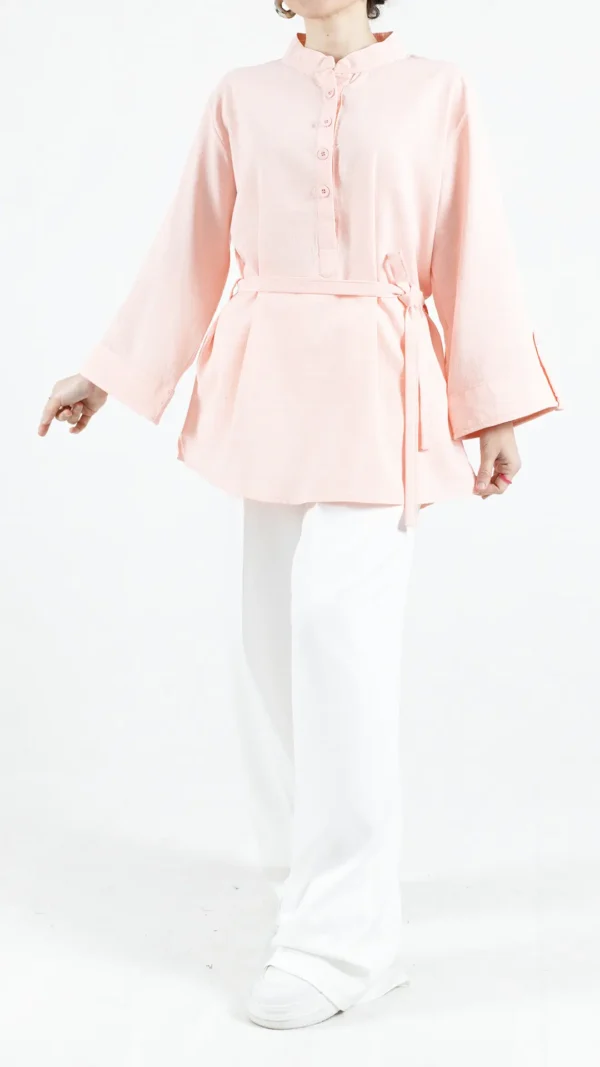 شومیز کمردار رنگ صورتی