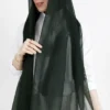 شال حریر شیشه ای رنگ سبز