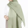 شال ساده اقتصادی رنگ سبز پاستیلی