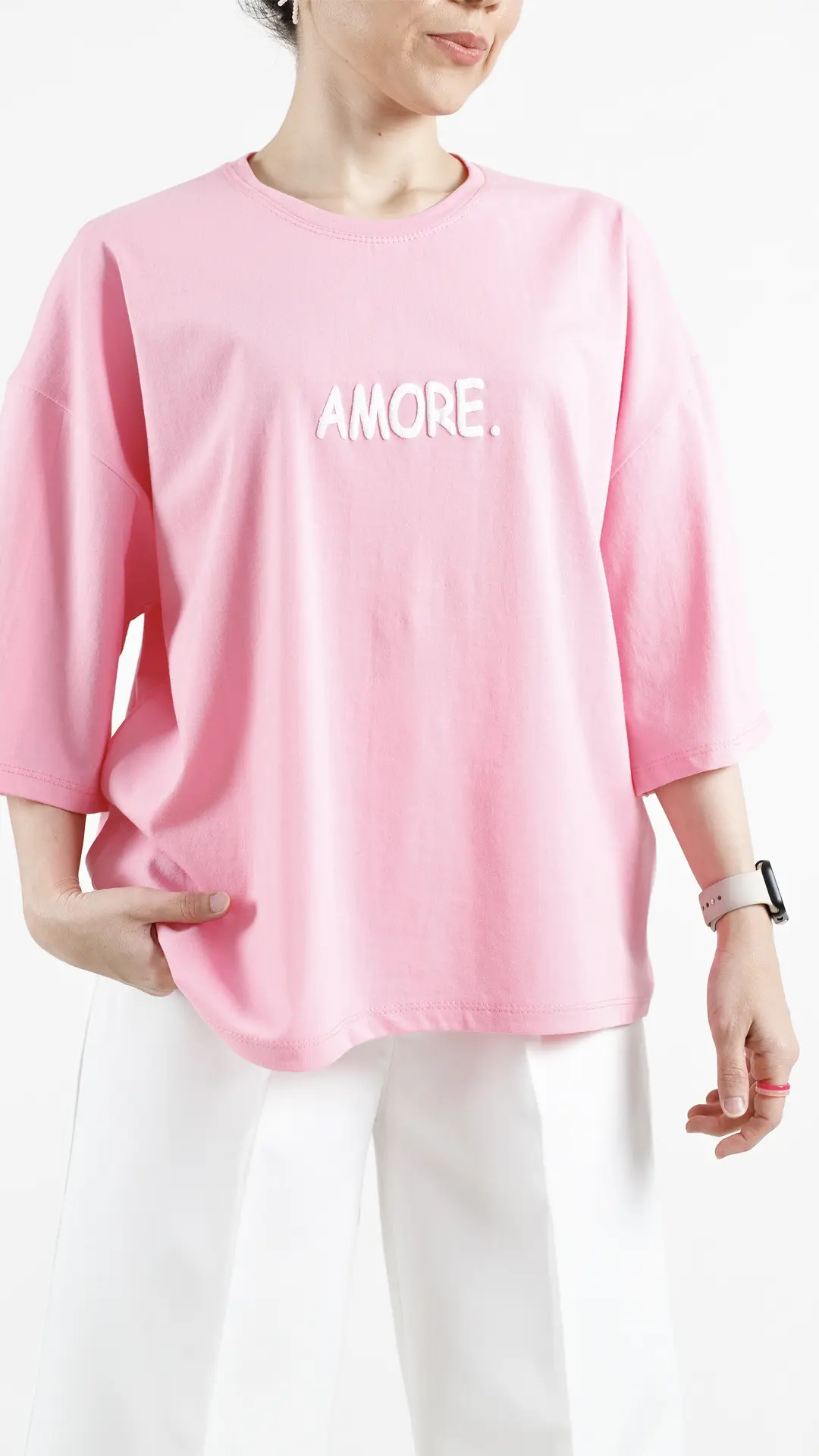 تیشرت AMORE رنگ صورتی تیشرت AMORE رنگ صورتی