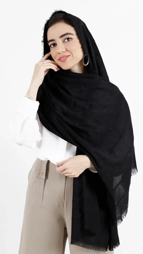 شال لمه پفکی رنگ مشکی