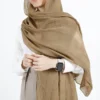 شال پلیسه راه راه رنگ نسکافه ای