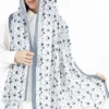 شال گلدار رنگ طوسی